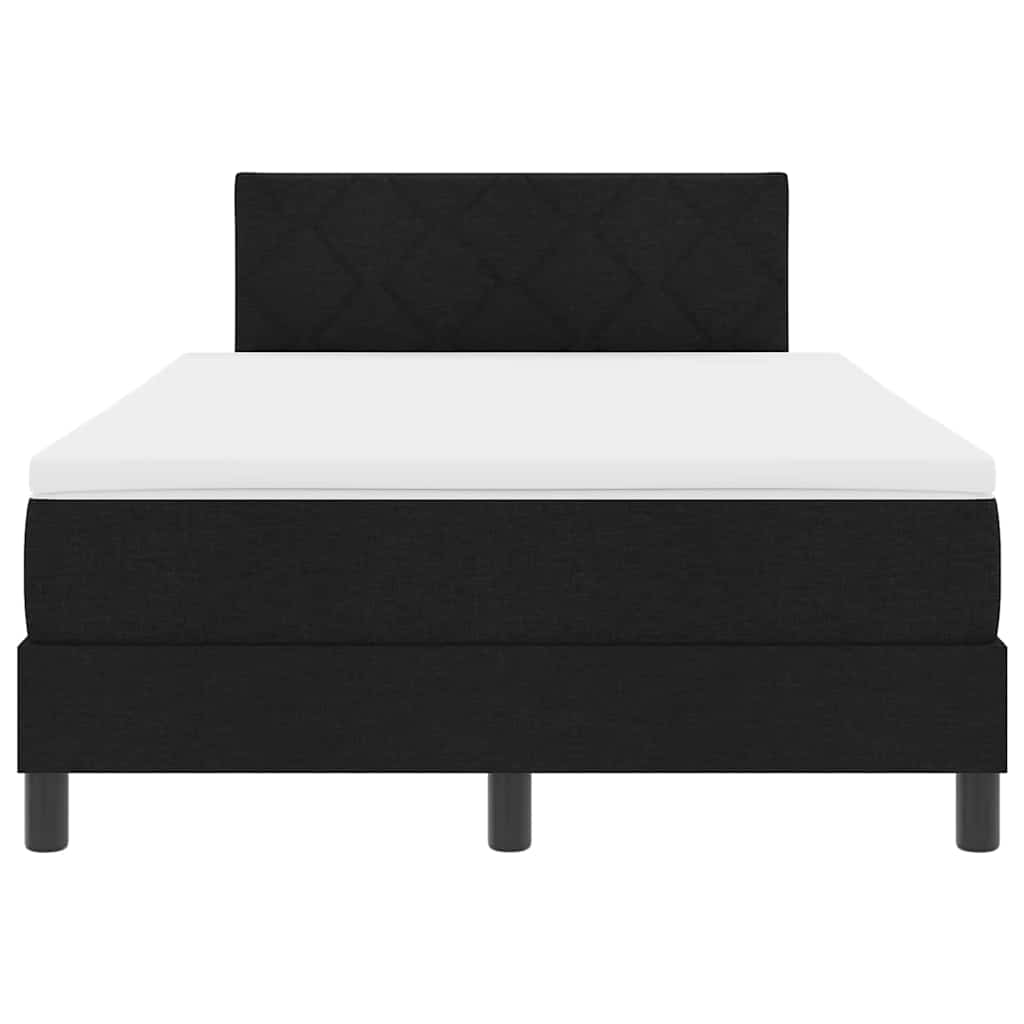 Box spring seng med LED-lysstrimler Sort 120 x 190 cm Stof