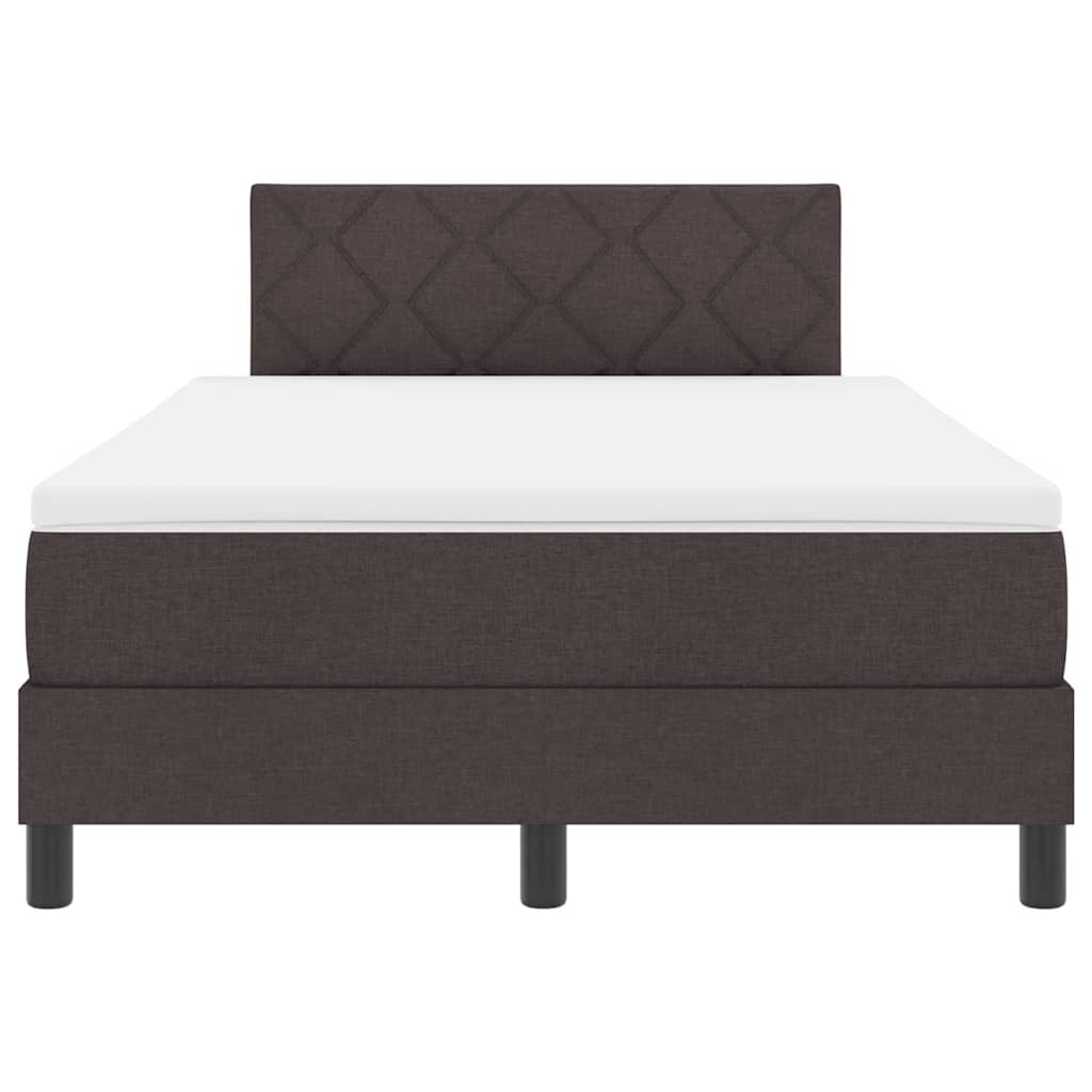 Box spring seng med LED-lysstrimler Mørk Brun 120 x 190 cm Stof