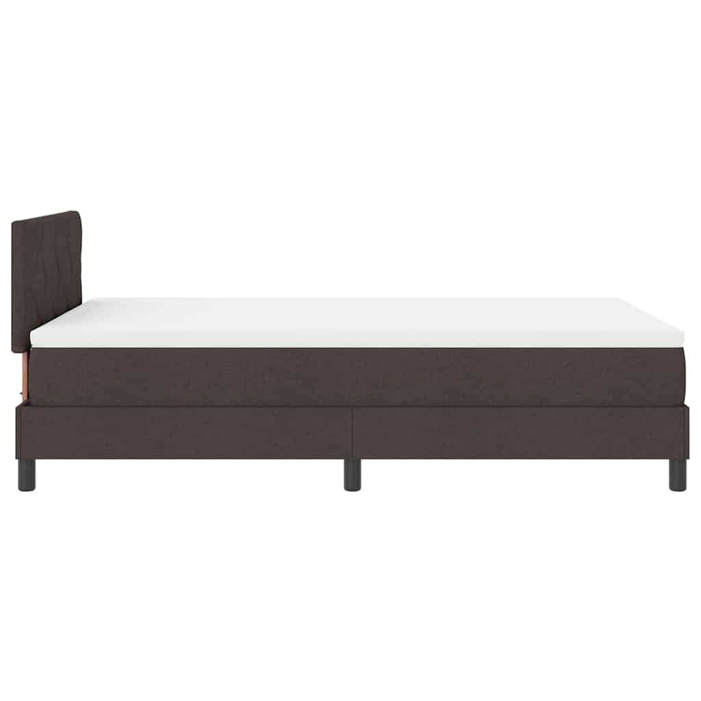 Box spring seng med LED-lysstrimler Mørk Brun 120 x 190 cm Stof