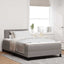 Box spring seng med LED-lysstrimler Gråbrun 120 x 190 cm Stof