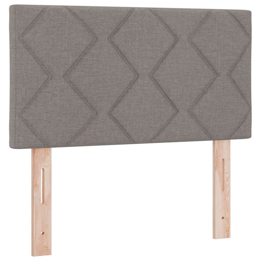 Box spring seng med LED-lysstrimler Gråbrun 120 x 190 cm Stof