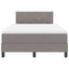 Box spring seng med LED-lysstrimler Gråbrun 120 x 190 cm Stof