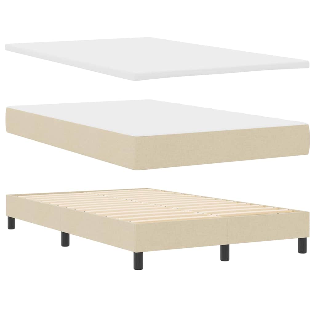 Box spring seng med LED-lysstrimler Creme 120 x 190 cm Stof