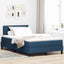 Box spring seng med LED-lysstrimler Blå 120 x 190 cm Stof