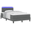 Box spring seng med LED-lysstrimler Mørkegrå 120 x 200 cm Stof