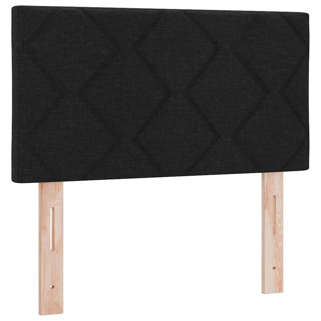 Box spring seng med LED-lysstrimler Sort 120 x 200 cm Stof