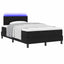 Box spring seng med LED-lysstrimler Sort 120 x 200 cm Stof