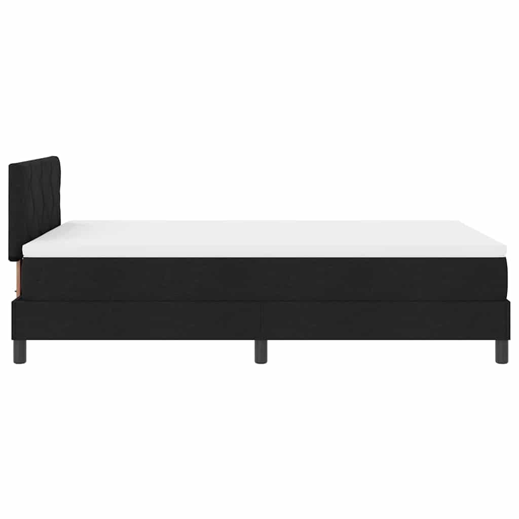 Box spring seng med LED-lysstrimler Sort 120 x 200 cm Stof