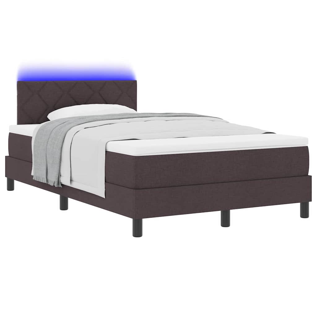 Box spring seng med pude Mørk Brun 120 x 200 cm Stof