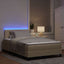 Box spring seng med LED-lysstrimler Creme 120 x 200 cm Stof