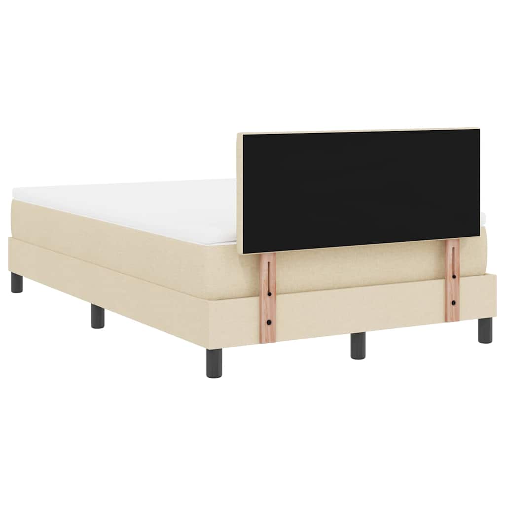 Box spring seng med LED-lysstrimler Creme 120 x 200 cm Stof