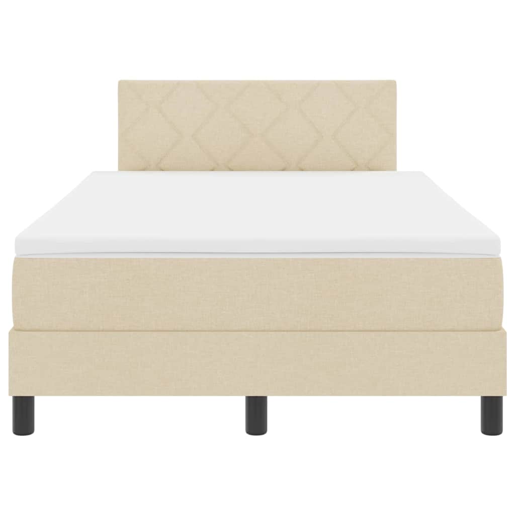 Box spring seng med LED-lysstrimler Creme 120 x 200 cm Stof