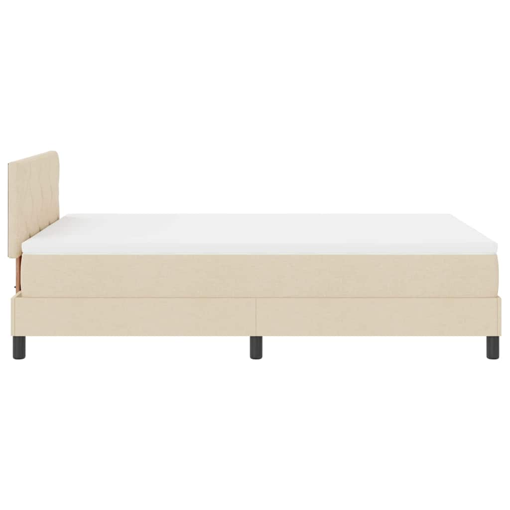 Box spring seng med LED-lysstrimler Creme 120 x 200 cm Stof