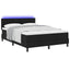 Box spring seng med LED-lysstrimler Sort 160 x 200 cm Stof