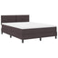 Box spring seng med LED-lysstrimler Mørk Brun 160 x 200 cm Stof