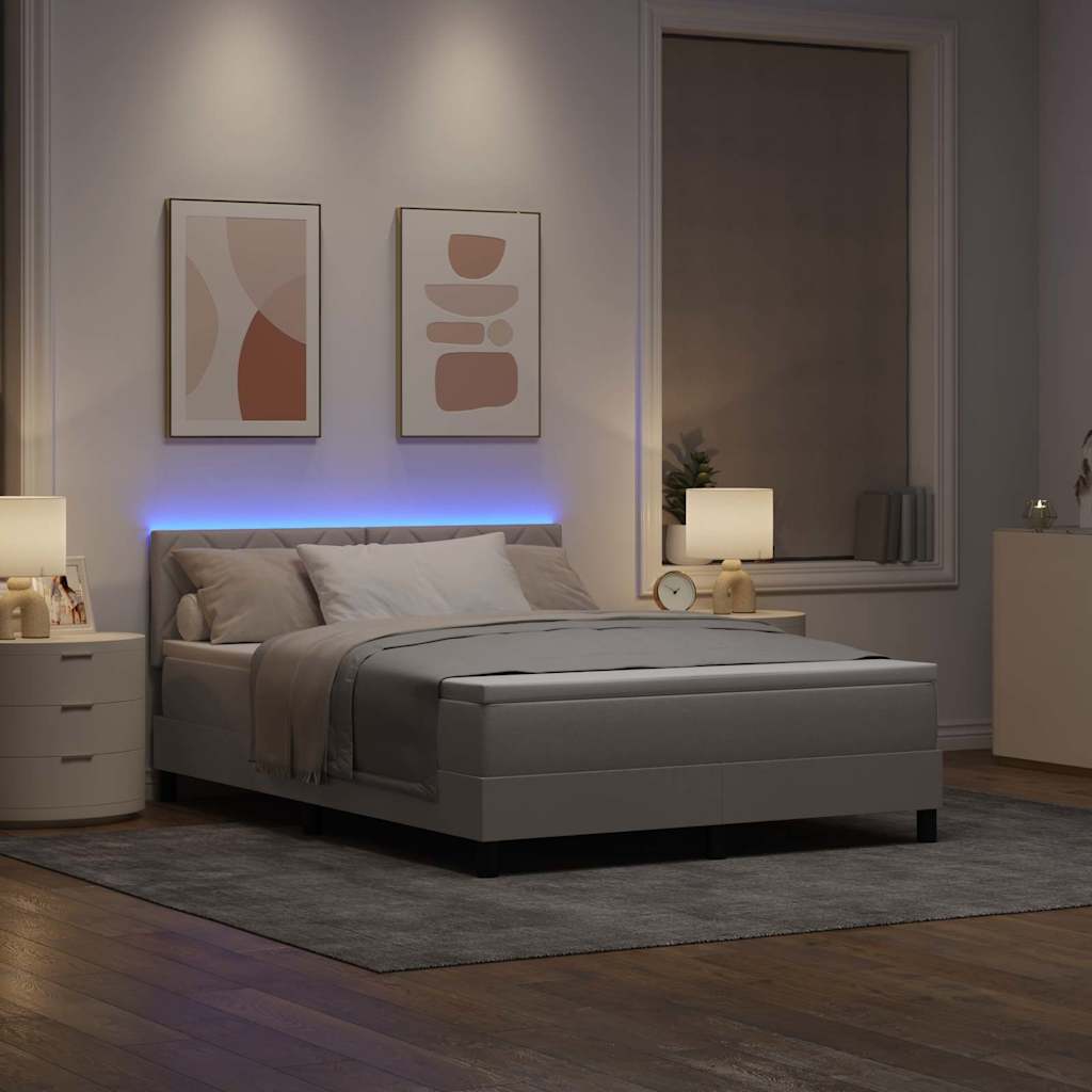 Box spring seng med pude Gråbrun 160 x 200 cm Stof