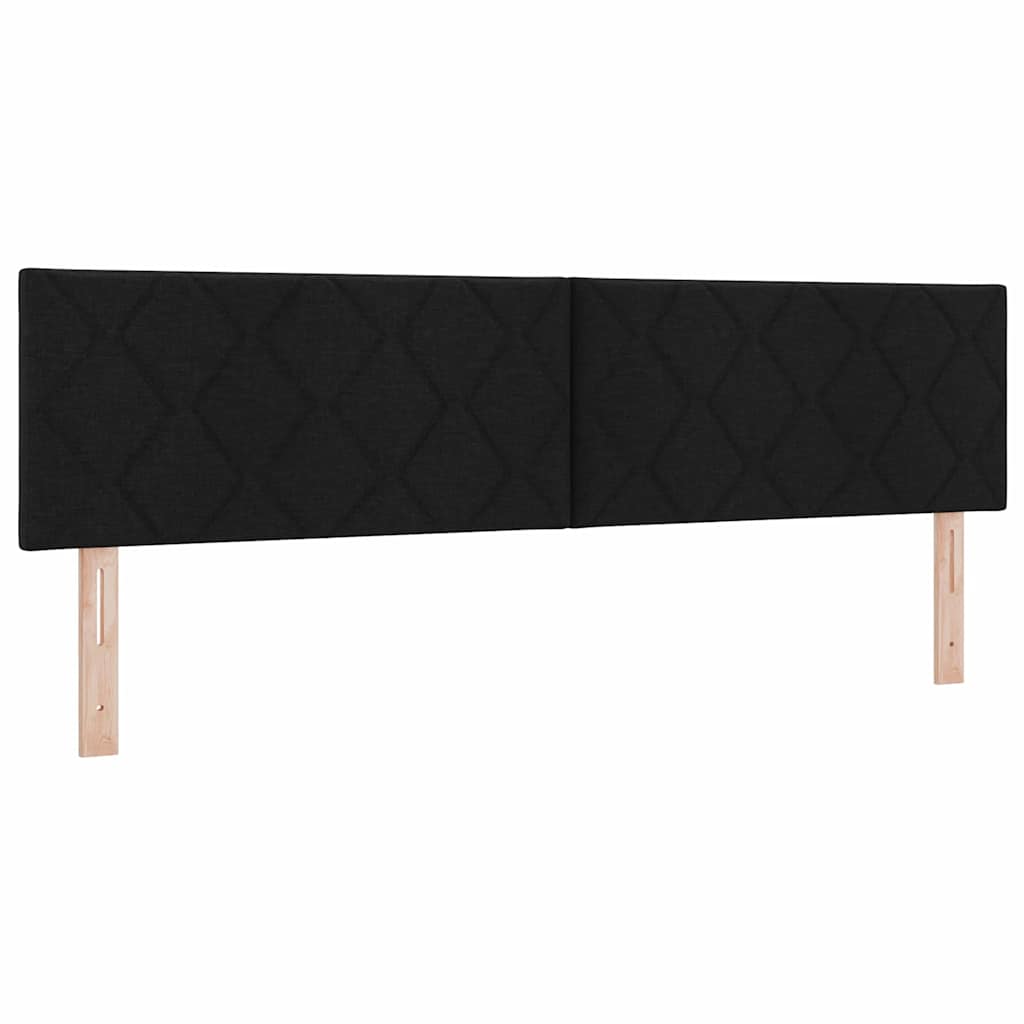 Box spring seng med LED-lysstrimler Sort 180 x 200 cm Stof