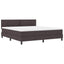 Box spring seng med LED-lysstrimler Mørk Brun 180 x 200 cm Stof