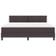 Box spring seng med LED-lysstrimler Mørk Brun 180 x 200 cm Stof