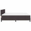 Box spring seng med LED-lysstrimler Mørk Brun 180 x 200 cm Stof
