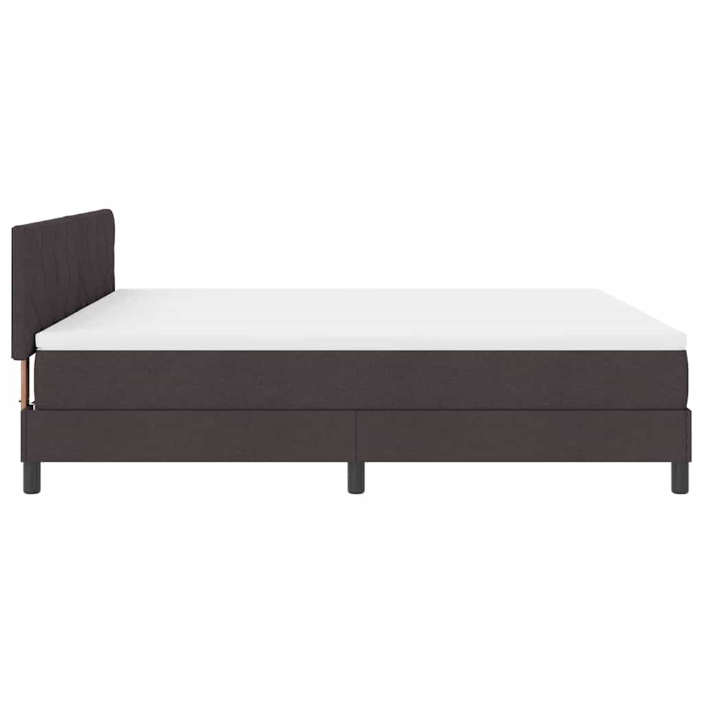 Box spring seng med LED-lysstrimler Mørk Brun 180 x 200 cm Stof