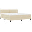 Box spring seng med LED-lysstrimler Creme 180 x 200 cm Stof