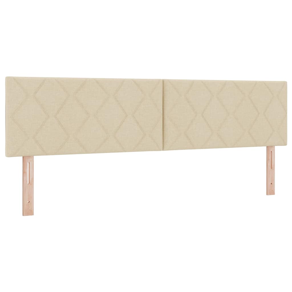 Box spring seng med LED-lysstrimler Creme 180 x 200 cm Stof