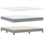 Box spring seng med LED-lysstrimler Lysegrå 200 x 200 cm Stof