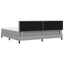 Box spring seng med LED-lysstrimler Lysegrå 200 x 200 cm Stof