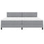 Box spring seng med LED-lysstrimler Lysegrå 200 x 200 cm Stof