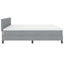 Box spring seng med LED-lysstrimler Lysegrå 200 x 200 cm Stof