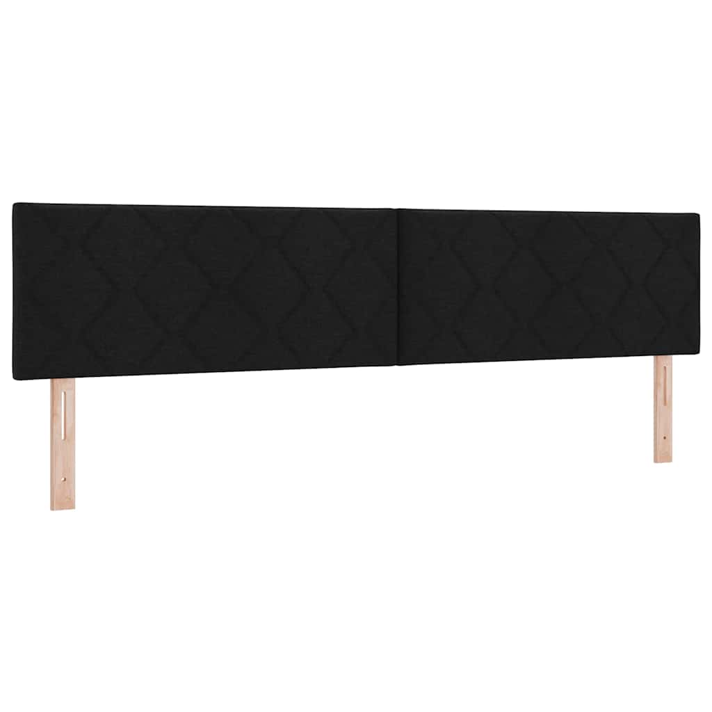 Box spring seng med LED-lysstrimler Sort 200 x 200 cm Stof