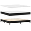 Box spring seng med LED-lysstrimler Sort 200 x 200 cm Stof