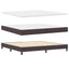 Box spring seng med LED-lysstrimler Mørk Brun 200 x 200 cm Stof