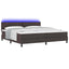 Box spring seng med LED-lysstrimler Mørk Brun 200 x 200 cm Stof
