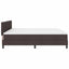 Box spring seng med LED-lysstrimler Mørk Brun 200 x 200 cm Stof