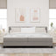 Box spring seng med pude Gråbrun 200 x 200 cm Stof