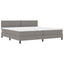 Box spring seng med pude Gråbrun 200 x 200 cm Stof