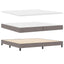Box spring seng med pude Gråbrun 200 x 200 cm Stof