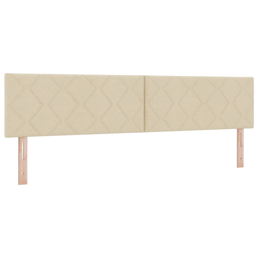Box spring seng med pude med hovedgærde Creme 200 x 200 cm Stof