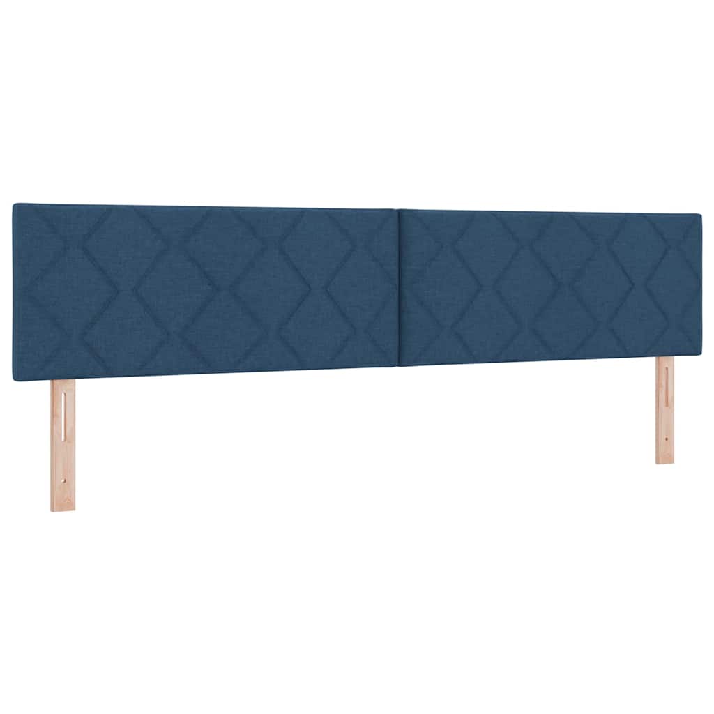 Box spring seng med pude med hovedgærde Blå 200 x 200 cm Stof