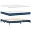 Box spring seng med pude med hovedgærde Blå 200 x 200 cm Stof