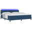 Box spring seng med pude med hovedgærde Blå 200 x 200 cm Stof