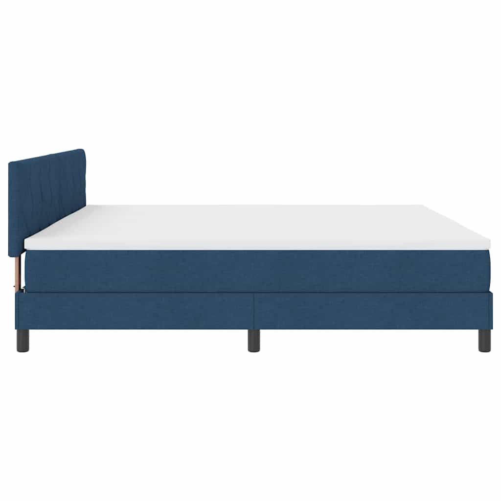 Box spring seng med pude med hovedgærde Blå 200 x 200 cm Stof