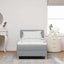 LED Box Spring Bed med LED-lysstrimler Lysegrå 80 x 200 cm Stof