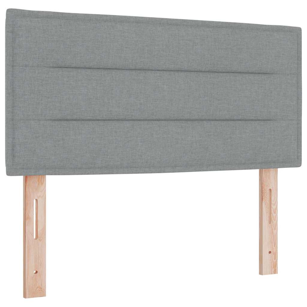 LED Box Spring Bed med LED-lysstrimler Lysegrå 80 x 200 cm Stof