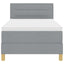 LED Box Spring Bed med LED-lysstrimler Lysegrå 80 x 200 cm Stof