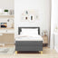 LED Box Spring Bed med pude Mørkegrå 80 x 200 cm Stof