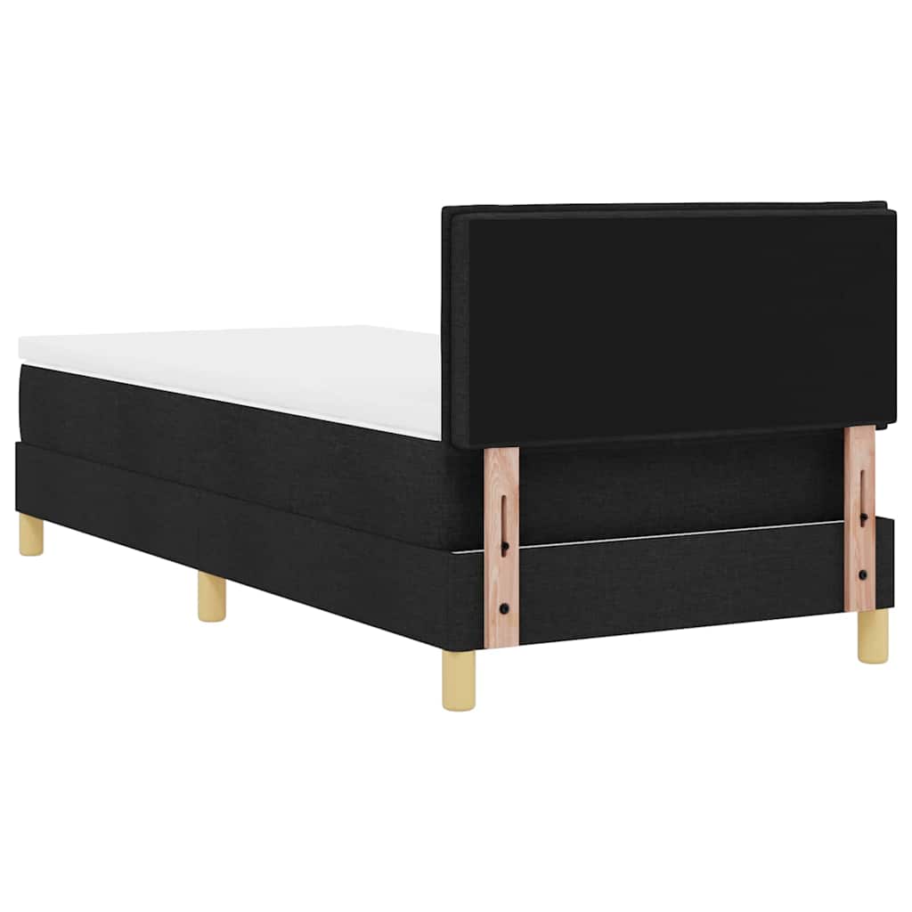 LED Box Spring Bed med LED-lysstrimler Sort 80 x 200 cm Stof