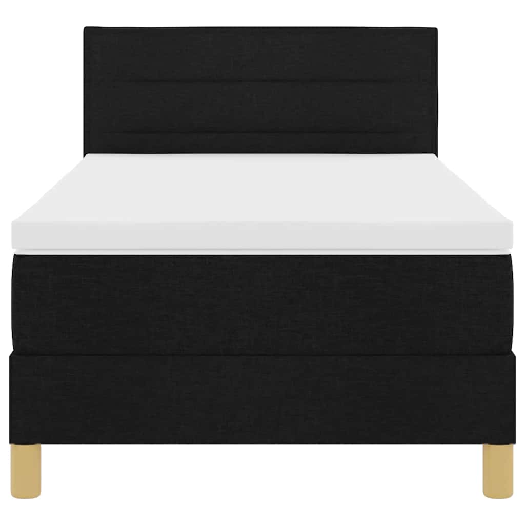 LED Box Spring Bed med LED-lysstrimler Sort 80 x 200 cm Stof
